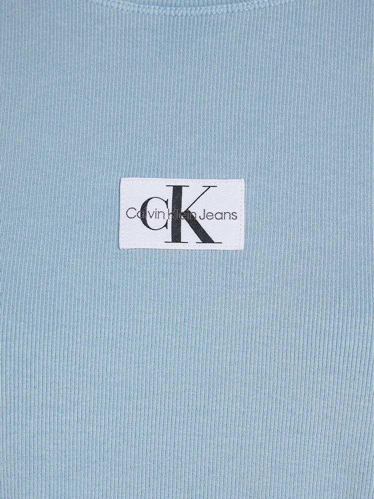 Calvin Klein Blue Boyfriend Rib Label T-Shirt - Image 7 of 7 Calvin Klein Blue Boyfriend Rib Label T-Shirt - Image 7 of 7