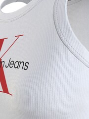 Calvin Klein White Logo Rib Tank - Image 9 of 10