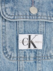 Calvin Klein Blue 100% Cotton Cropped 90s Denim Jacket - Image 3 of 4