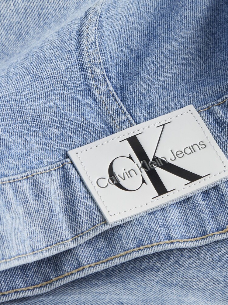 Calvin Klein Blue 100% Cotton Cropped 90s Denim Jacket - Image 4 of 4 Calvin Klein Blue 100% Cotton Cropped 90s Denim Jacket - Image 4 of 4