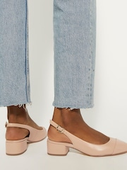 Dune London Pink Casing Sling Back Block Heel Sandals - Image 1 of 7
