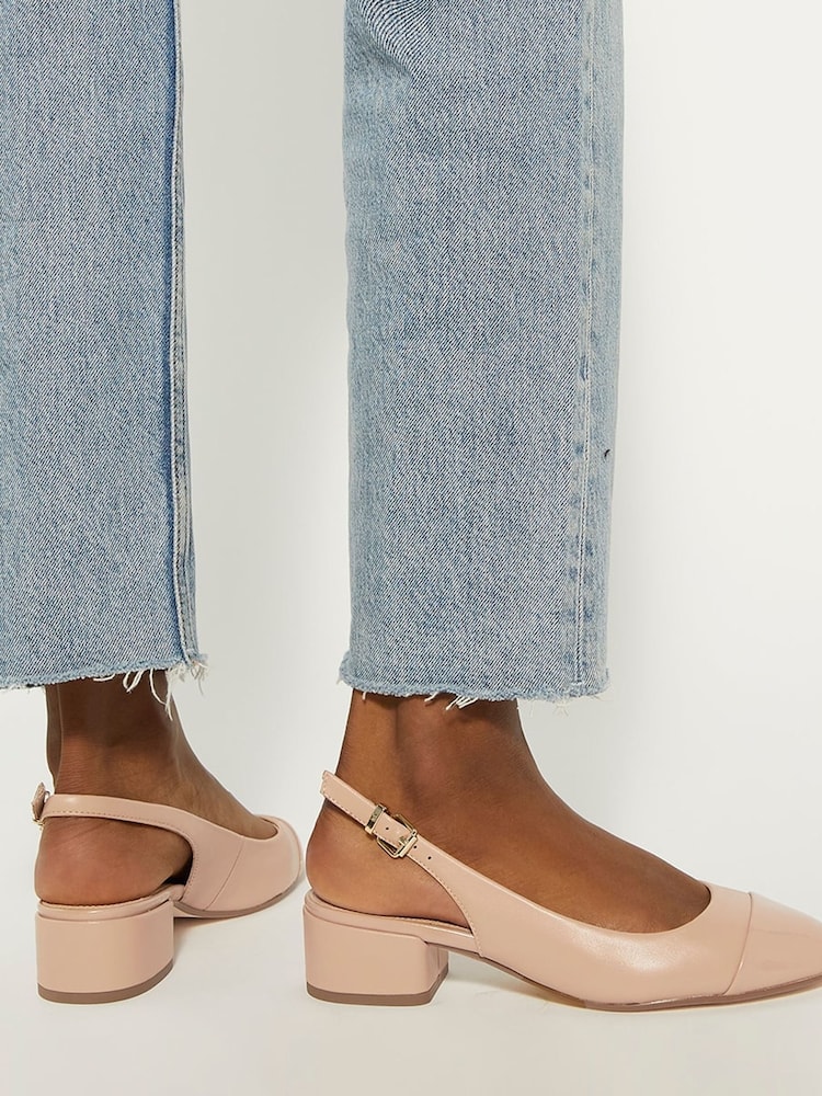 Dune London Pink Casing Sling Back Block Heel Sandals - Image 1 of 7