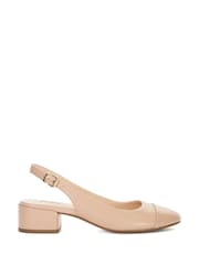 Dune London Pink Casing Sling Back Block Heel Sandals - Image 3 of 7