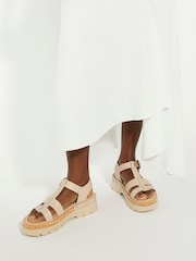 Dune London Pink Laplin T Bar Gladiator Sandals - Image 1 of 6