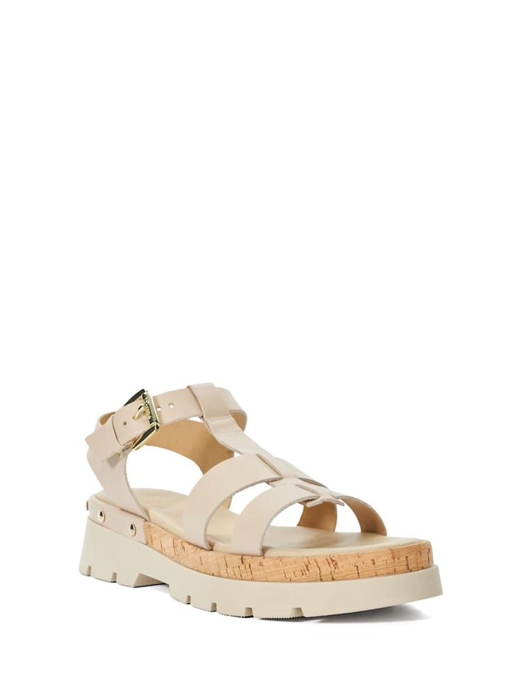 Dune London Pink Laplin T Bar Gladiator Sandals - Image 2 of 6