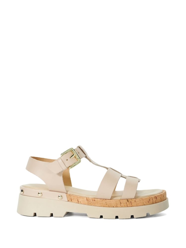 Dune London Pink Laplin T Bar Gladiator Sandals - Image 3 of 6