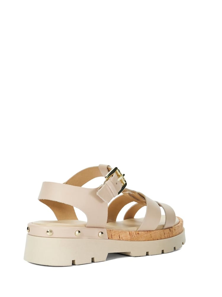 Dune London Pink Laplin T Bar Gladiator Sandals - Image 4 of 6