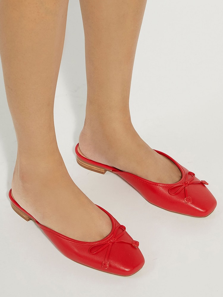 Dune London Red Haylas Ballerina Shoes - Image 1 of 7 Dune London Red Haylas Ballerina Shoes - Image 1 of 7