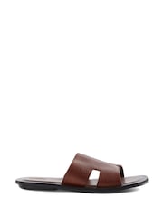 Marrón - Dune London Initially Tumbled Leather Flat Sandals - Imagen 2 de 7