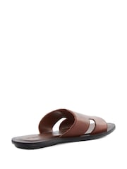 Marrón - Dune London Initially Tumbled Leather Flat Sandals - Imagen 4 de 7