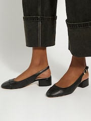 Dune London Black Casing Sling Back Block Heel Sandals - Image 1 of 6