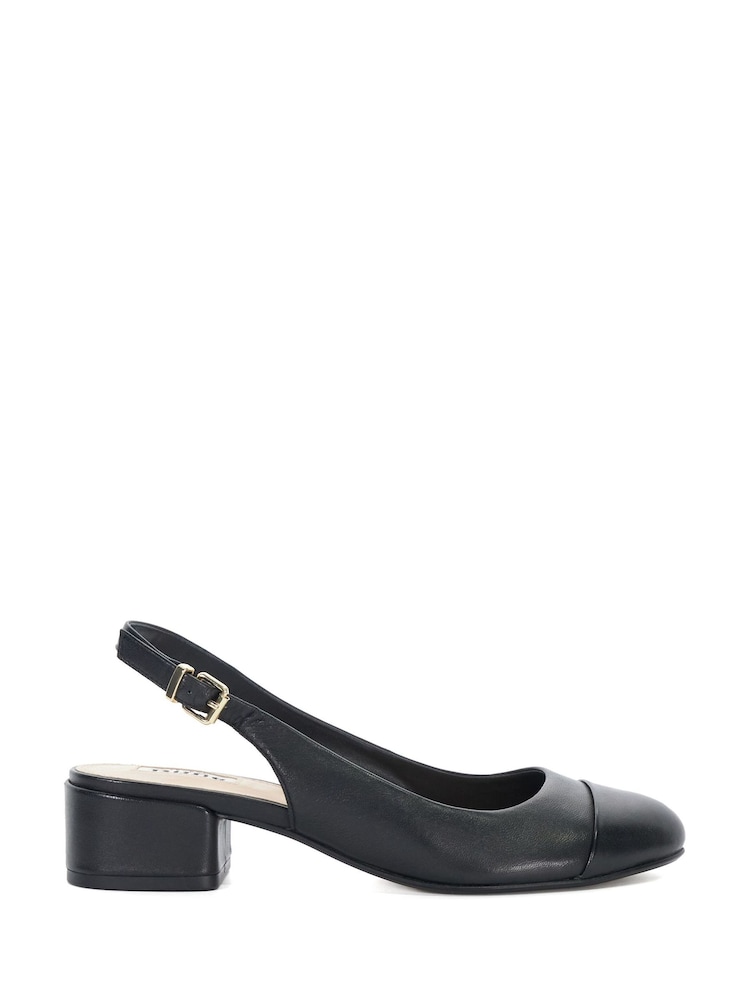 Dune London Black Casing Sling Back Block Heel Sandals - Image 2 of 6