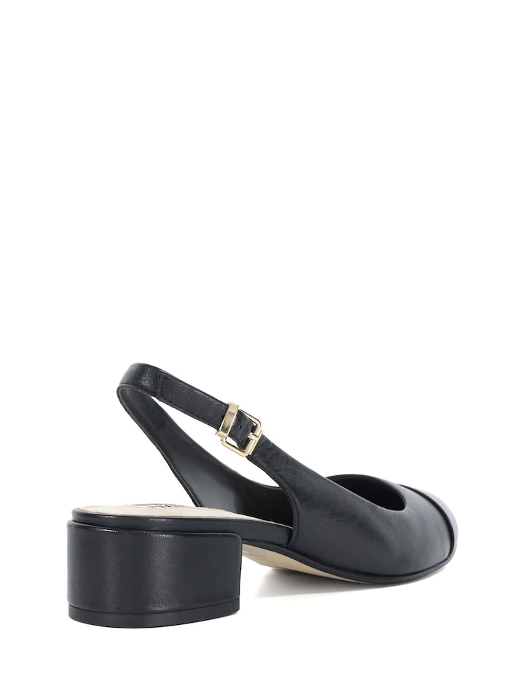 Dune London Black Casing Sling Back Block Heel Sandals - Image 3 of 6