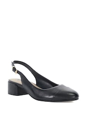Dune London Black Casing Sling Back Block Heel Sandals - Image 4 of 6