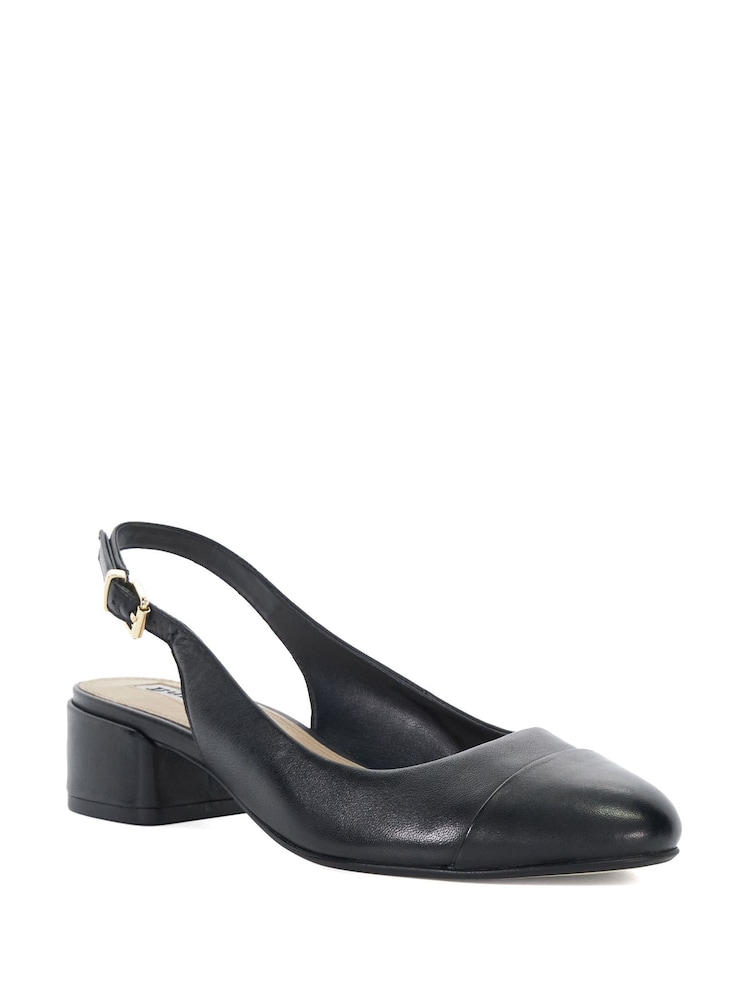 Dune London Black Casing Sling Back Block Heel Sandals - Image 4 of 6