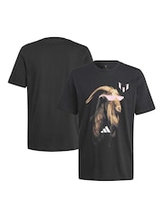 adidas Black 100% Cotton Inter Miami CF Messi Goat T-Shirt - Image 1 of 3