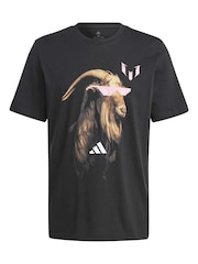 adidas Black 100% Cotton Inter Miami CF Messi Goat T-Shirt - Image 2 of 3