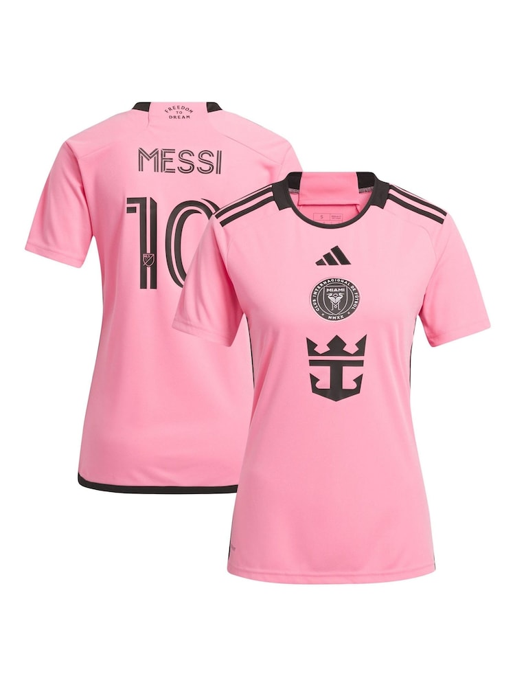 adidas Pink Inter Miami CF Home 2024 Messi Womens Shirt - Image 1 of 3