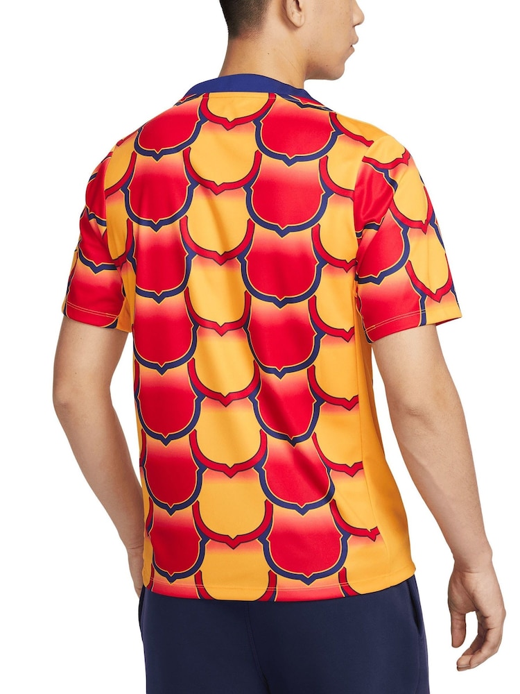 Nike Gold Dri-FIT Barcelona Pre Match Top - Image 2 of 2 Nike Gold Dri-FIT Barcelona Pre Match Top - Image 2 of 2