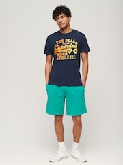 Superdry Blue Reworked Classic Graphic T-Shirt - Image 2 of 3