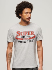 Superdry Grey Reworked Classic Graphic T-Shirt - Image 1 of 3