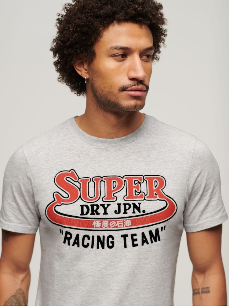 Superdry Grey Reworked Classic Graphic T-Shirt - Image 3 of 3