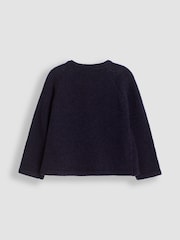 JoJo Maman Bébé Navy Robin Embroidered Cardigan - Image 2 of 3