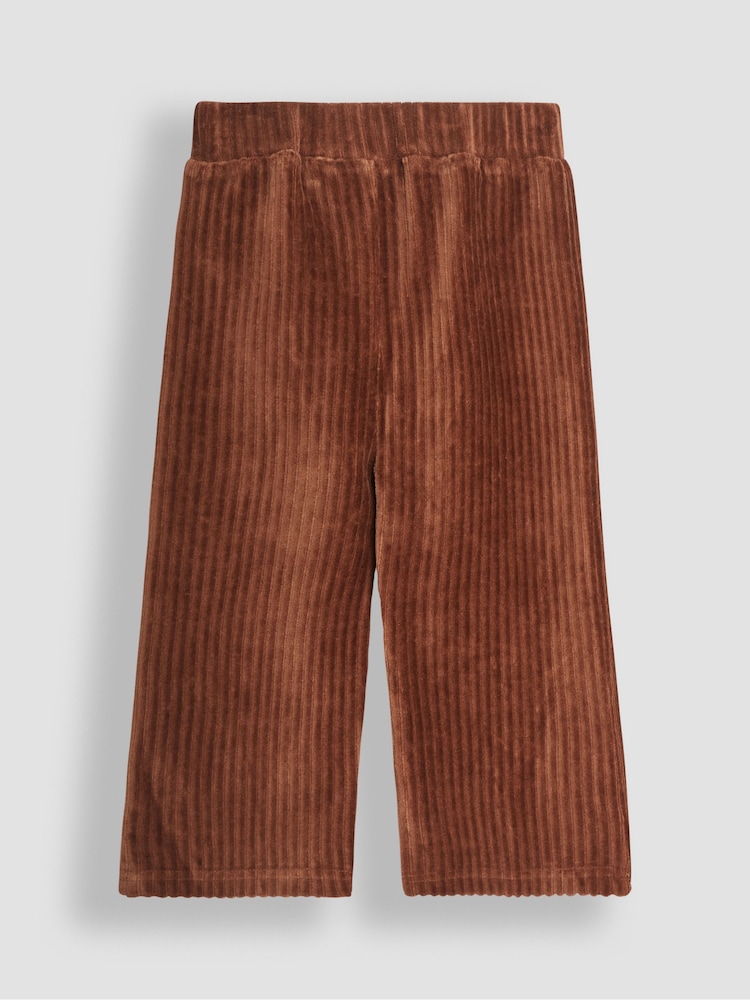JoJo Maman Bébé Fawn Brown 2-Pack Cord Velour Flare Leggings - Image 3 of 5