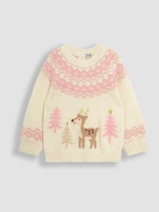 JoJo Maman Bébé Reindeer Christmas Reindeer Jumper - Image 1 of 4