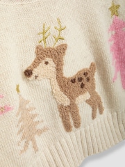 JoJo Maman Bébé Reindeer Christmas Reindeer Jumper - Image 3 of 4