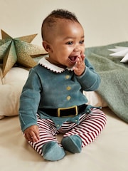JoJo Maman Bébé Red Christmas Baby Elf Outfit Set 2 Piece - Image 1 of 4