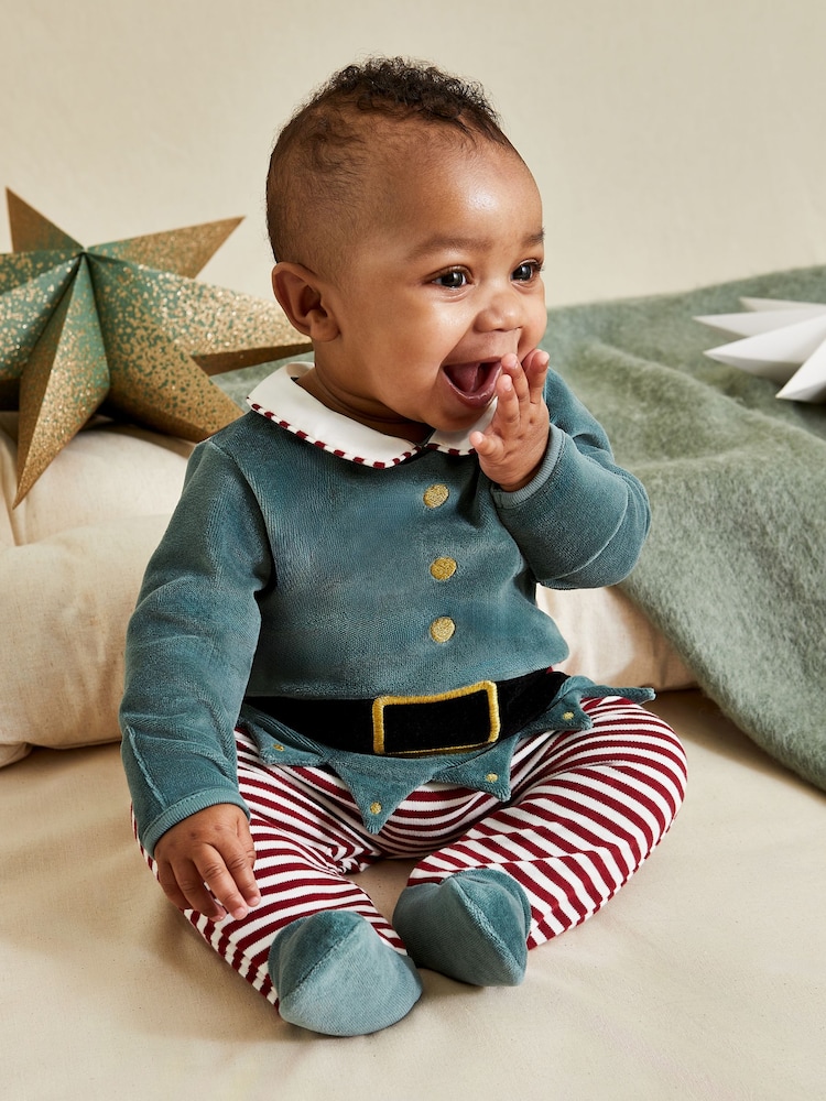 JoJo Maman Bébé Red Christmas Baby Elf Outfit Set 2 Piece - Image 1 of 4