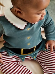 JoJo Maman Bébé Red Christmas Baby Elf Outfit Set 2 Piece - Image 2 of 4