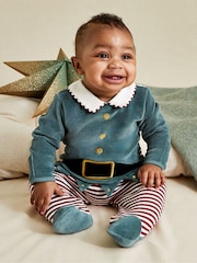 JoJo Maman Bébé Red Christmas Baby Elf Outfit Set 2 Piece - Image 3 of 4
