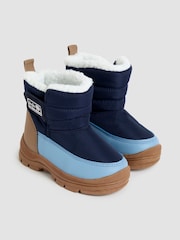 JoJo Maman Bébé Navy Blue Cosy Snow Boots - Image 1 of 4