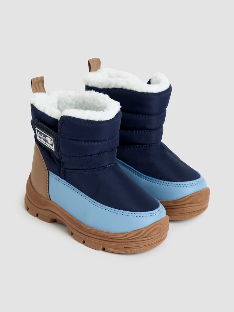 JoJo Maman Bébé Navy Blue Cosy Snow Boots - Image 1 of 4
