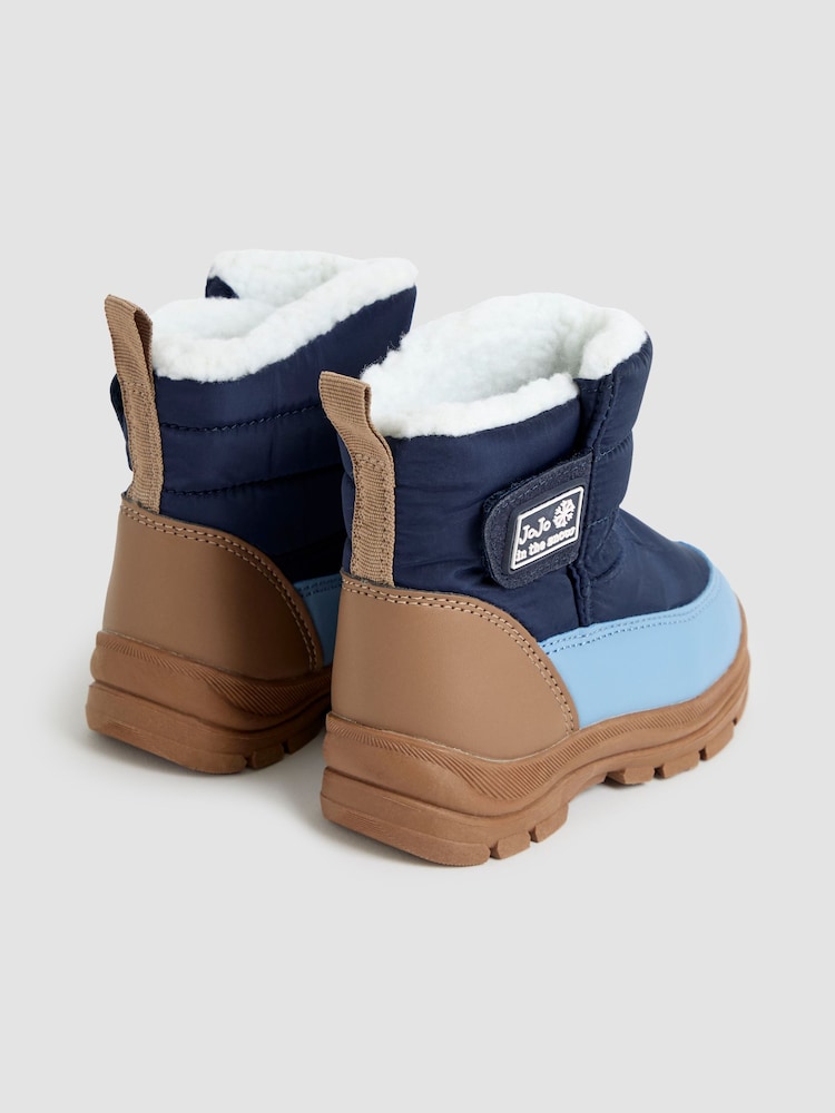 JoJo Maman Bébé Navy Blue Cosy Snow Boots - Image 2 of 4