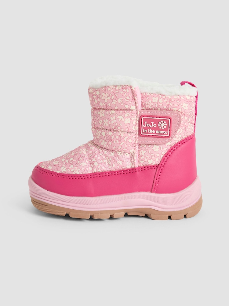 JoJo Maman Bébé Pink Cosy Snow Boots - Image 3 of 4