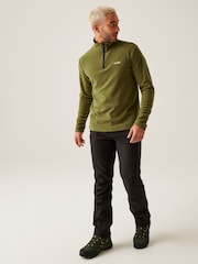 Regatta Olive Green Mens Thompson Lightweight Half Zip Fleece - Image 3 of 6