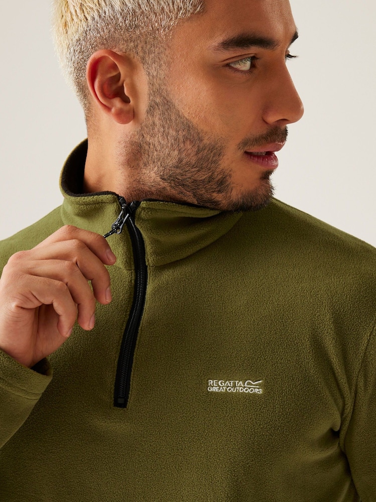 Regatta Olive Green Mens Thompson Lightweight Half Zip Fleece - Image 4 of 6