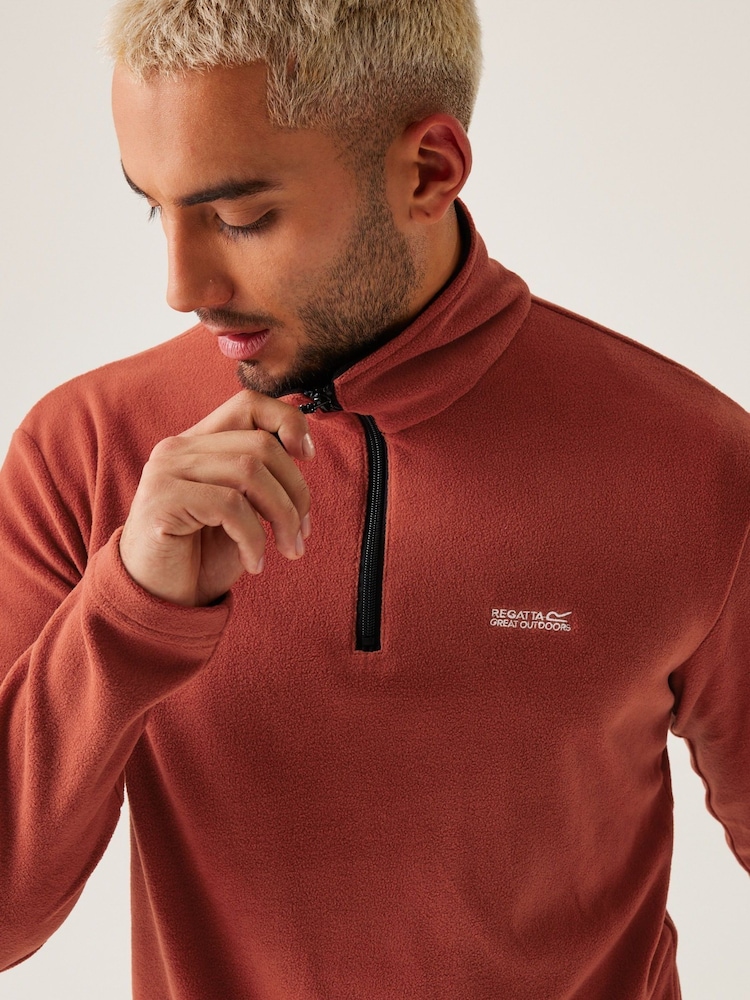Regatta Red Mens Thompson Lightweight Half Zip Fleece - Image 4 of 6