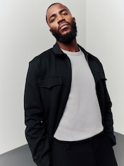 Black Jersey Shacket - Image 1 of 8