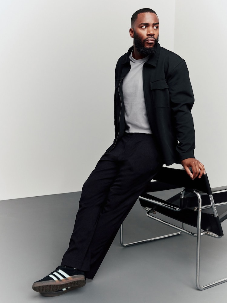 Black Jersey Shacket - Image 2 of 8