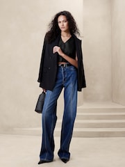 Banana Republic Black Tencel Linen Cropped Vest - Image 1 of 1