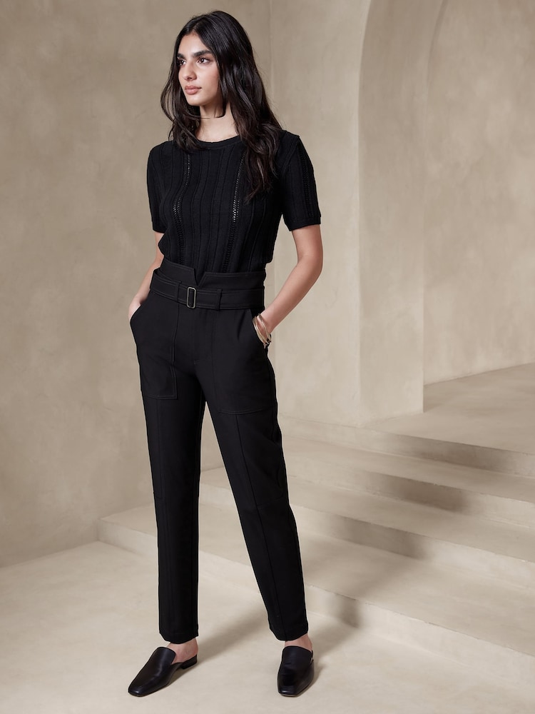 Banana Republic Black Refined Utility Trousers - Image 1 of 4 Banana Republic Black Refined Utility Trousers - Image 1 of 4