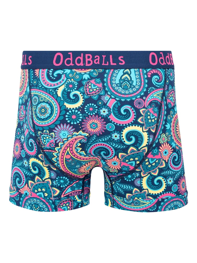 OddBalls Blue Fancy Pants Print Boxers - Image 2 of 4 OddBalls Blue Fancy Pants Print Boxers - Image 2 of 4