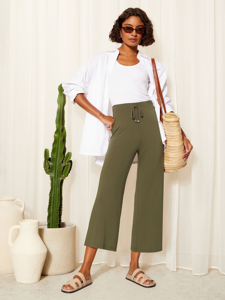 Friends Like These Culotte-Hose aus Jersey mit weitem Bein mit Gürtel - Bild 2 von 4