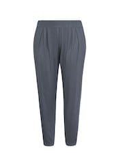 Yours Curve Grey Double Pleated Harem Trousers - Image 4 of 5