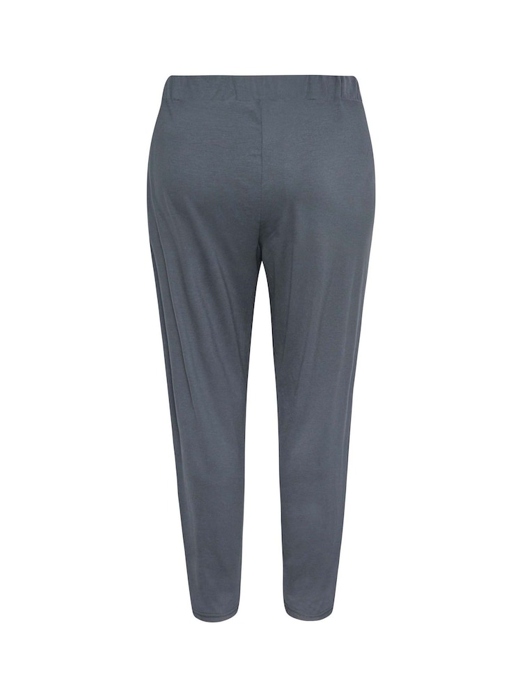 Yours Curve Grey Double Pleated Harem Trousers - Image 5 of 5