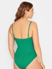 Long Tall Sally Green Textured Swimsuit - Image 2 of 5